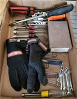 BOX OF NUTDRIVERS,MINI WRENCHES, MISC