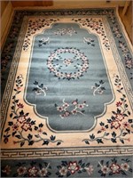 Centre Medallion Area Rug Blue and Ivory Tones