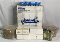 Unused Boxes of Windsoft Toilet Paper, Napkins