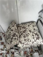 3 brown pillows