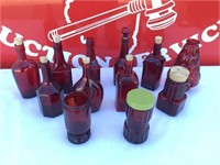 (12) Ruby Red Wheaton Bottle Lot