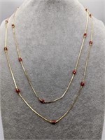VTG Coral and Goldtone Necklace