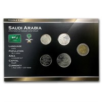 Saudi Arabia 5 To 100 Halalas Coin Set Unc