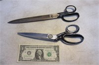 2 pairs Vintage Metal Scissors 12" & 10"