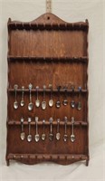 Spoon Rack, Assortment Of Collector Spoons