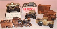 9 Banks - 8 Diecast Banks, State Bank & Trust Co,
