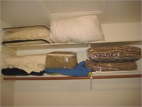 Two Shelves of Twin & Queen Bedding & 2 Mexican *