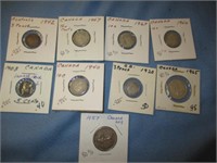 9pc Silver Coins - Vintage Foreign Silver Coins