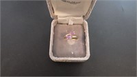 10 K Gold Pink Sapphire Ring