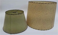 Lot of 2 mid Century Lamp Shades with Paper Shades