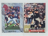 Two 1991 Brett Favre Rookie Cards