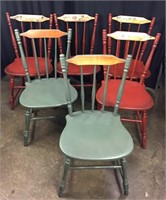 Set of 6 Hand Painted Chairs