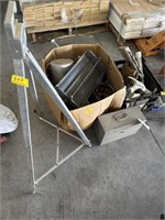 EASEL, BOLTS,METAL FILE BOX AND TOOL BOX