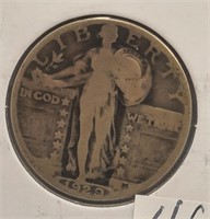 1929 Standing Liberty 25 Cent Coin