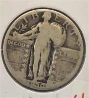 1930 Standing Liberty 25 Cent Coin