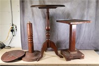 3 Wooden Plant Stands, Various Heights