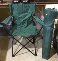 Chairs, two folding advent chairs, green and