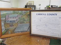 FJ MCBRIDE OLD TOWN PRINT & CARROLL COUNTY MAP
