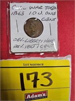 1863 CIVIL WAR TOKEN ONE CENT