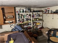 Contents in Garage Back Room - Paints, Chairs,