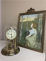 Schatz anniversary clock w/key, picture