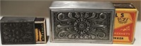 2 PEWTER MATCH BOX COVERS