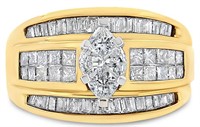 14k Gold 1.50ct Diamond Composite Marquise Band