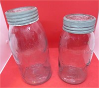 Vintage Crown Sealers Lot 2 Old Canning Jars OLD