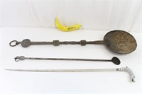 Primitive Cast Iron, Steel Ladles & "Fish" Saber