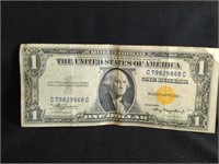 1935A $1 SILVER CERT. WWII N AFRICA EMERGENCY NOTE