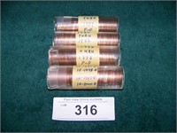 4-Rolls of Uncirculated Cents, 1979 - 1997
