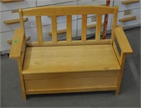 Child's wood bench storage