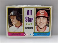 1974 Topps all star catchers Bench / Fisk #331