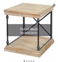 Wood Square Storage Side End Table