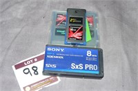 Lot (3) SanDisk 16GB and (1) Sony SBP-8 8GB SxS Me