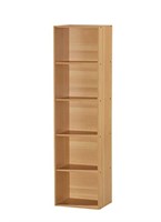 HODEDAH IMPORT 5 Shelve Bookcase cabinet, Beech