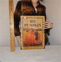 State Fair Pumpkin Wooden Sign