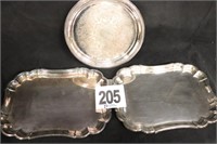 (3) Silver Platters