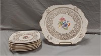 7pc Kaulware serving platter w/plates