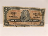 1937 CANADA 2 DOLLAR NOTE GORDON TOWERS