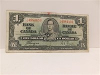 1937 CANADA 1 DOLLAR NOTE