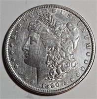 1890 P Better Date AU Grade Morgan Dollar