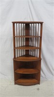 Vintage Wooden Corner Bookshelf