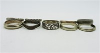 (9) Sterling Silver Bands