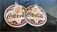 Coca-Cola hot pads crackle barrel qty 2