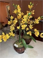 2 faux orchids