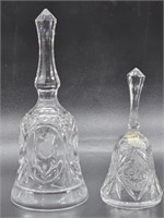 (2) Clear Cut Crystal Bells