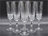 (6) Villeneuve, Cristal D'Arques Champagne Flutes