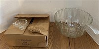 Crystal Glass Punch Bowl & Glasses