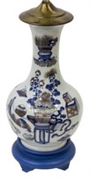 CHINESE BLUE GLAZE PORCELAIN 1LT TABLE LAMP